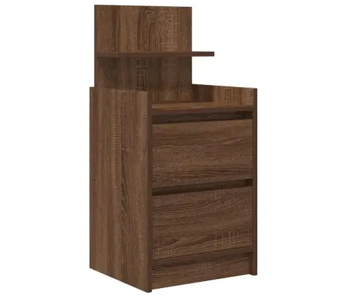 Naktsskapīši Ar 2 Atvilktnēm, 2 Gab., Brūna Ozola, 38X34X80 Cm Vidaxl