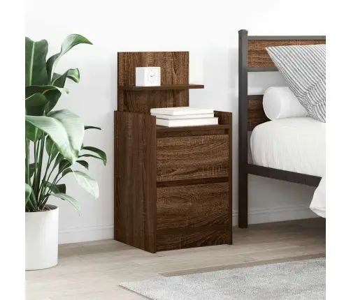 Naktsskapīši Ar 2 Atvilktnēm, 2 Gab., Brūna Ozola, 38X34X80 Cm Vidaxl