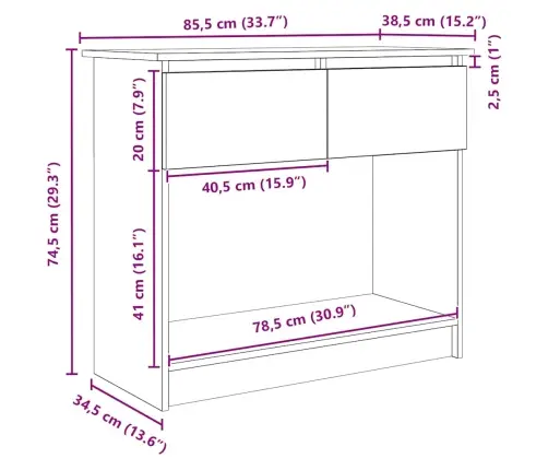 Konsoles Galds Ar Atvilktnēm, Melns, 85,5X38,5X74,5 Cm Vidaxl Konsoles Galds Ar Atvilktnēm, Melns, 85,5X38,5X74,5 Cm Vidaxl