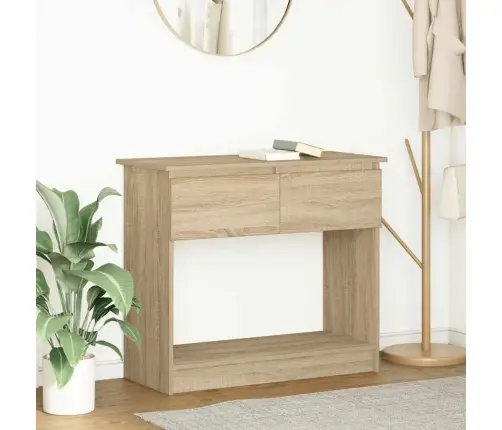 Konsoles Galds Ar Atvilktnēm, Ozola Krāsa, 85,5X38,5X74,5 Cm Vidaxl