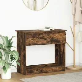 Konsoles Galds Ar Atvilktnēm, Kūpināts Ozols, 85,5X38,5X74,5 Cm Vidaxl