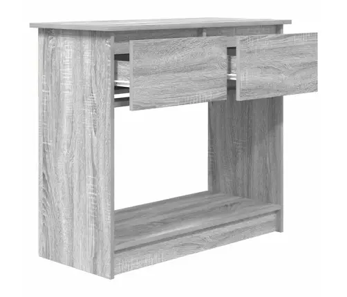 Konsoles Galds Ar Atvilktnēm, Pelēks Koks, 85,5X38,5X74,5 Cm Vidaxl