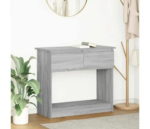 Konsoles Galds Ar Atvilktnēm, Pelēks Koks, 85,5X38,5X74,5 Cm Vidaxl