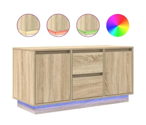 Tv Skapītis Ar Led Lampiņām, Ozolkoka, 100X41X50 Cm Vidaxl