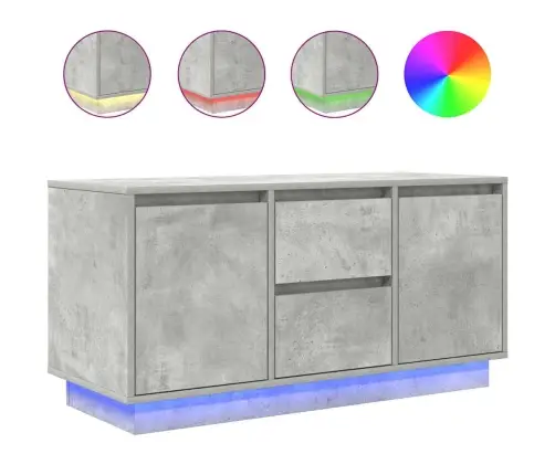 Tv Spintelė Su Led Lemputėmis, Betono Pilka, 100X41X50 Cm