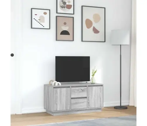 Tv Skapītis Ar Led Lampiņām, Pelēka Ozolkoka Krāsa 100X41X50 Cm Vidaxl