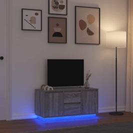 Tv Skapītis Ar Led Lampiņām, Pelēka Ozolkoka Krāsa 100X41X50 Cm Vidaxl