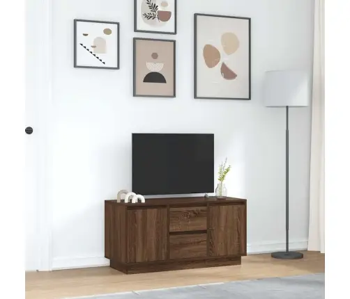 Tv Galdiņš Ar Led Lampiņām, Ozolkoka Krāsa, 100X41X50 Cm Vidaxl