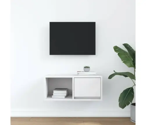 Tv Skapītis, Balti, 60X31X25,5 Cm, Inženierijas Koks Vidaxl