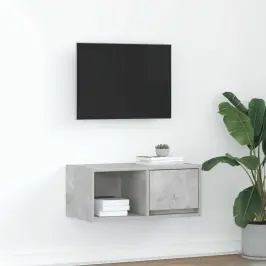 Tv Skapītis, Betonpelēks, 60X31X25,5 Cm, Inženierijas Koks Vidaxl