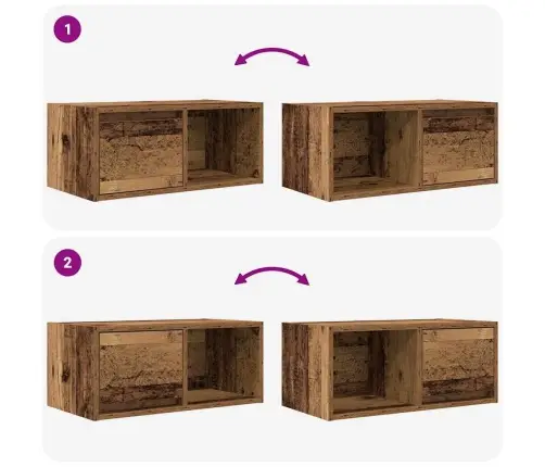 Tv Skapīši, 2 Gab., Veca Koka, 60X31X25,5 Cm, Inženierijas Koks Vidaxl