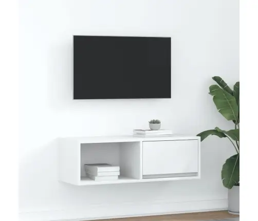 Tv Skapītis, Balts, 80X31X25,5 Cm, Inženierijas Koks Vidaxl