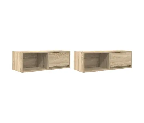 Tv Skapīši, 2 Gab., Ozolkoka, 80X31X25,5 Cm, Inženierijas Koks Vidaxl