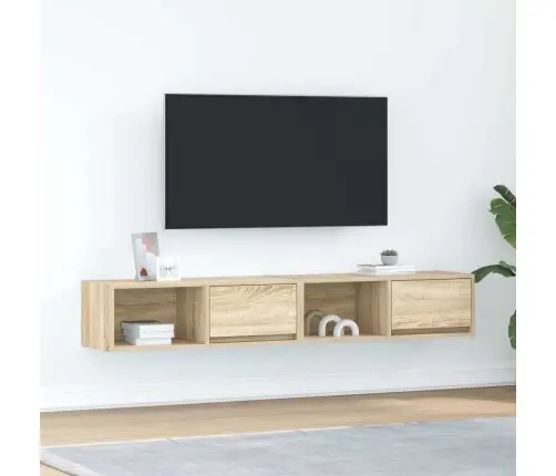 Tv Skapīši, 2 Gab., Ozolkoka, 80X31X25,5 Cm, Inženierijas Koks Vidaxl