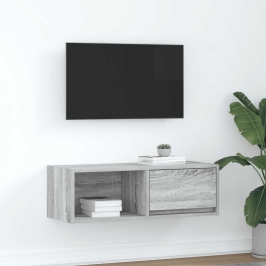 Tv Skapītis, Pelēka Ozolkoka, 80X31X25,5 Cm, Inženierijas Koks Vidaxl