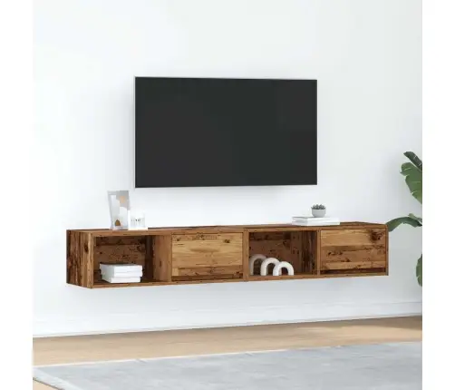 Telerikapid 2 Tk, Vana Puit, 80X31X25,5 cm Tehispuit