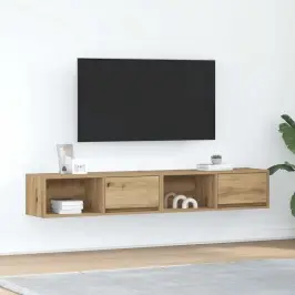 Tv Skapīši, 2 Gab., Koka Krāsā, 80X31X25,5 Cm Inženierijas Koks Vidaxl