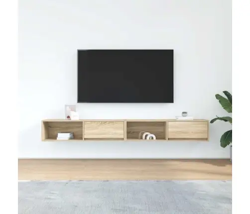 Tv Skapīši, 2 Gab., Ozolkoka, 100X31X25,5 Cm, Inženierijas Koks Vidaxl