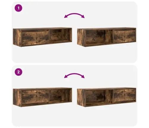 Telerikapp, Suitsutatud Tamm, 100X31X25,5 cm Tehispuit