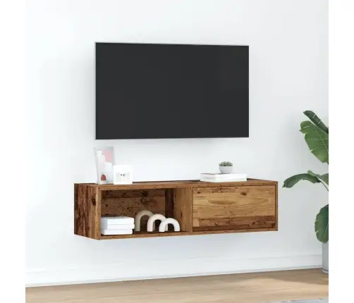Tv Skapītis, Veca Koka, 100X31X25,5 Cm, Inženierijas Koks Vidaxl