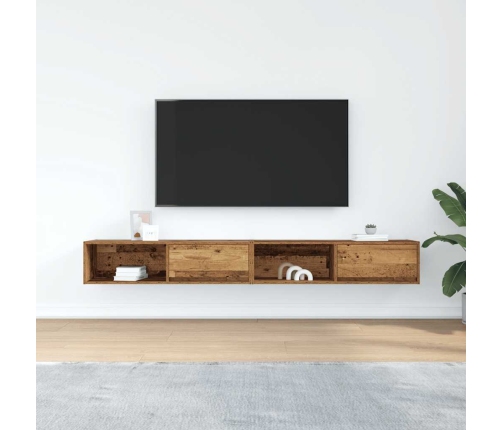 Tv Skapīši, 2 Gab., Veca Koka 100X31X25,5 Cm, Inženierijas Koks Vidaxl