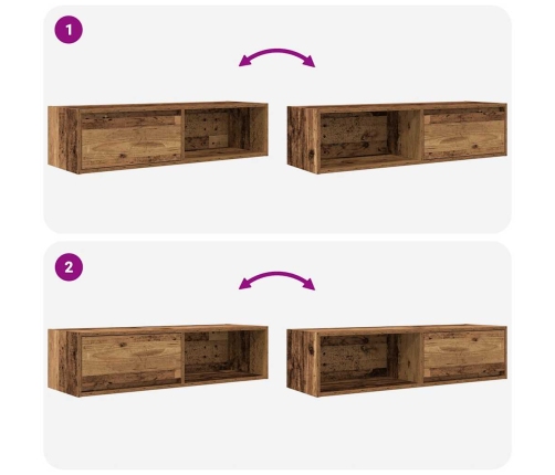 Tv Skapīši, 2 Gab., Veca Koka 100X31X25,5 Cm, Inženierijas Koks Vidaxl