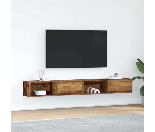 Tv Skapīši, 2 Gab., Veca Koka 100X31X25,5 Cm, Inženierijas Koks Vidaxl