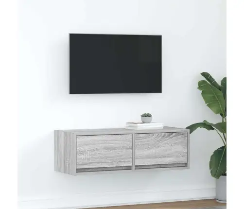 Tv Skapītis, Pelēka Ozolkoka, 80X31X25,5 Cm, Inženierijas Koks Vidaxl