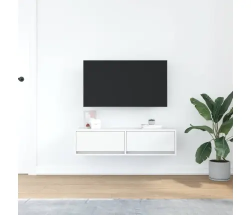 Tv Skapītis Balts 100X31X25,5 Cm Inženierijas Koks Vidaxl