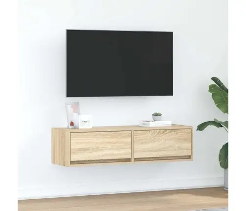 Tv Skapītis Sonoma Ozola 100X31X25,5 Cm Inženierijas Koks Vidaxl