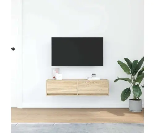 Tv Skapītis Sonoma Ozola 100X31X25,5 Cm Inženierijas Koks Vidaxl