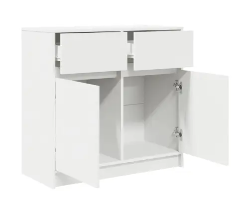 Kumode Ar Atvilktni, Balta, 80X34X76 Cm, Inženierijas Koks Vidaxl