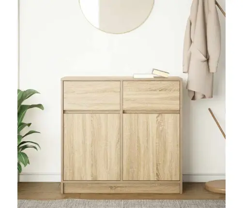 Kumode Ar Atvilktni, 80X34X76 Cm, Inženierijas Koks Vidaxl