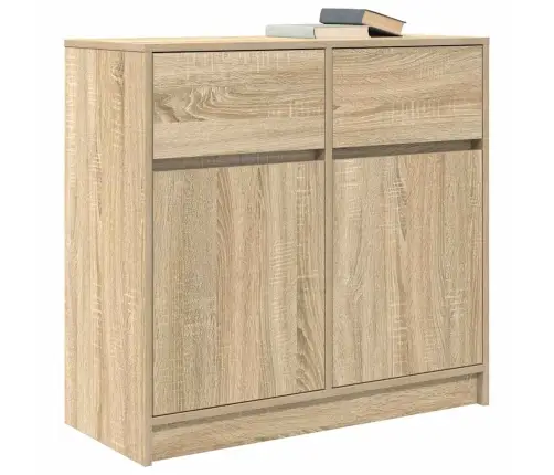 Kumode Ar Atvilktni, 80X34X76 Cm, Inženierijas Koks Vidaxl