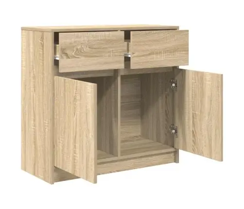 Kumode Ar Atvilktni, 80X34X76 Cm, Inženierijas Koks Vidaxl