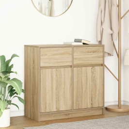 Kumode Ar Atvilktni, 80X34X76 Cm, Inženierijas Koks Vidaxl