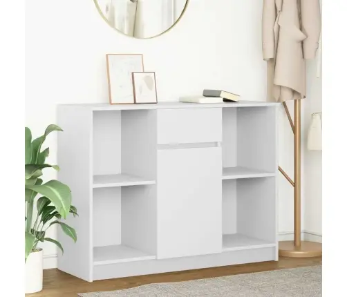 Kumode Ar Atvilktni, Balta, 101X35X76 Cm, Inženierijas Koks Vidaxl