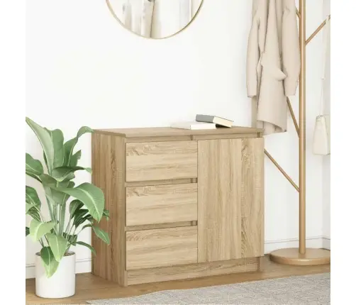 Kumode Ar Atvilktni, 71X35X65 Cm, Inženierijas Koks Vidaxl