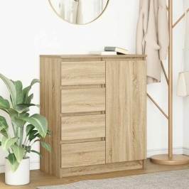 Kumode Ar Atvilktni, 71X35X84 Cm, Inženierijas Koks Vidaxl