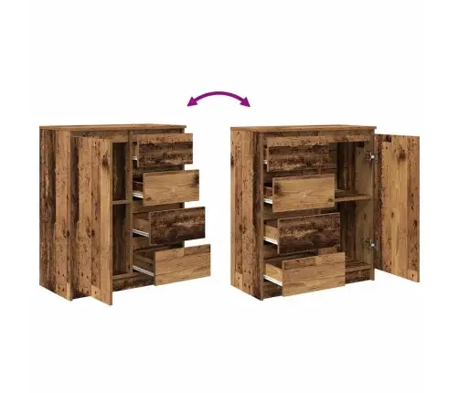 Kumode Ar Atvilktni, 71X35X84 Cm, Inženierijas Koks Vidaxl