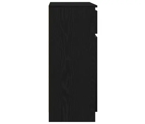 Kumode Ar Atvilktni, Melns Ozols, 71X35X84Cm, Inženierijas Koks Vidaxl