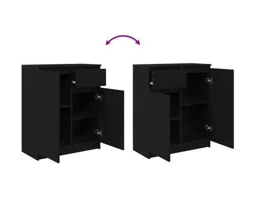 Kumode Ar Atvilktni, Melns Ozols, 71X35X84Cm, Inženierijas Koks Vidaxl