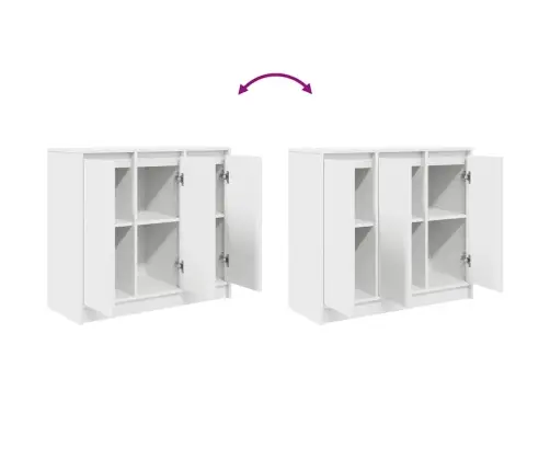 Kumode, Balta, 85X34X76 Cm, Inženierijas Koks Vidaxl