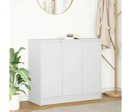 Kumode, Balta, 85X34X76 Cm, Inženierijas Koks Vidaxl