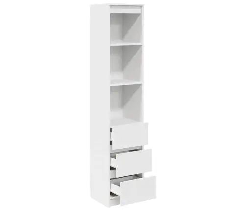 Augstais Skapītis, Balts, 29,5X34X119,5 Cm, Inženierijas Koks Vidaxl