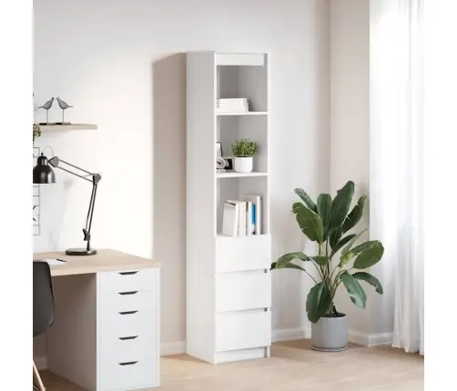 Augstais Skapītis, Balts, 29,5X34X119,5 Cm, Inženierijas Koks Vidaxl