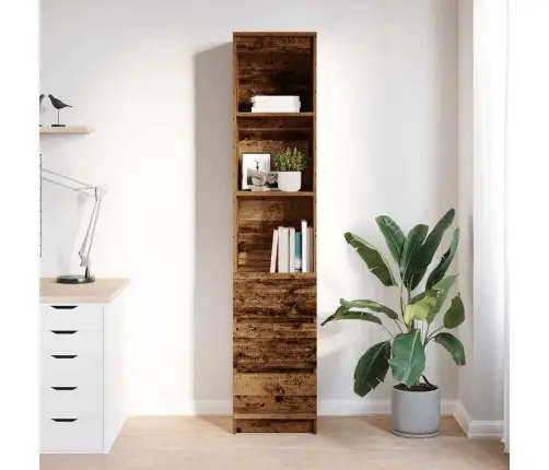 Augstais Skapītis, Veca Koka, 37,5X35X180 Cm, Konstruēts Koks Vidaxl
