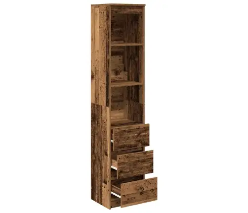 Augstais Skapītis, Veca Koka, 37,5X35X180 Cm, Konstruēts Koks Vidaxl