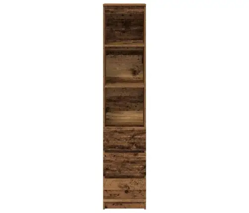 Augstais Skapītis, Veca Koka, 37,5X35X180 Cm, Konstruēts Koks Vidaxl