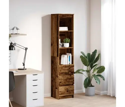 Augstais Skapītis, Veca Koka, 37,5X35X180 Cm, Konstruēts Koks Vidaxl